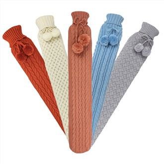 Pletený dlouhý kryt na láhev s horkou vodou