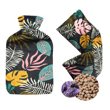 Fleeceový kryt na láhev s horkou vodou a vyhřívací podložka do mikrovlnné trouby