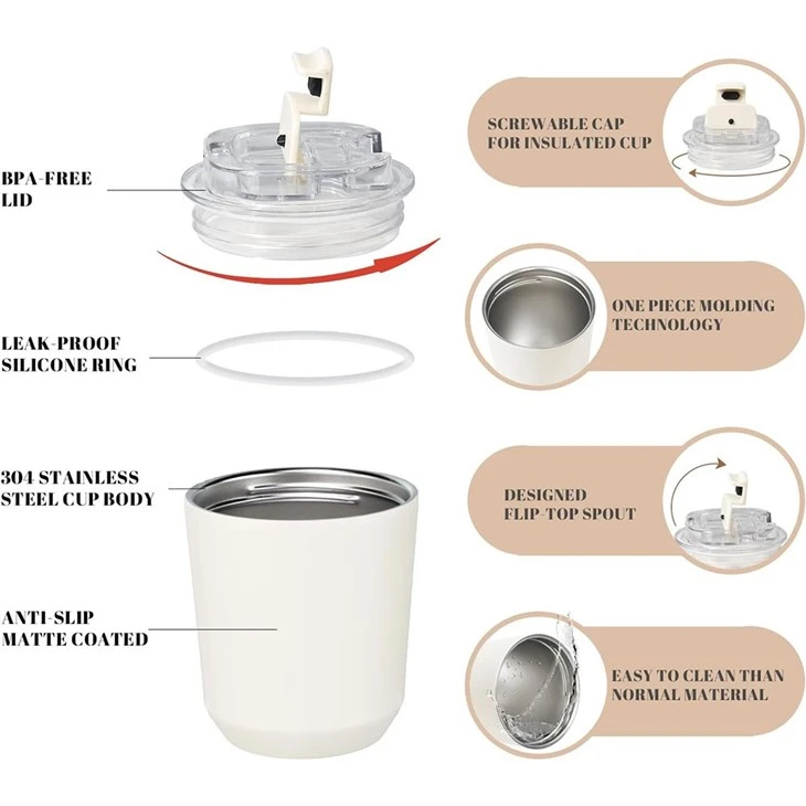 280ml 380ml Leakproof Stainless Steel Insulated Coffee Tumbler Mug factory